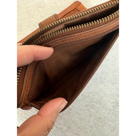 Fossil Derrick Executive Wallet Brown Cow Hide Leather Bifold - Picture 8 of 12